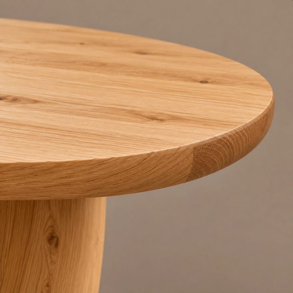 Handcrafted Oval Dining Table With Asymmetrical Curved Base For Dining Room