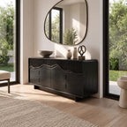 Contemporary Wide Dresser With Fluted Wave Drawer Fronts For Bedroom