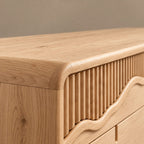Contemporary Wide Dresser With Fluted Wave Drawer Fronts For Bedroom