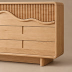 Contemporary Wide Dresser With Fluted Wave Drawer Fronts For Bedroom