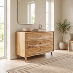 Minimalist Solid Wood Dresser With Rounded Drawer Fronts For Bedroom
