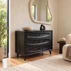 Minimalist Solid Wood Dresser With Rounded Drawer Fronts For Bedroom