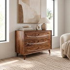 Minimalist Solid Wood Dresser With Rounded Drawer Fronts For Bedroom