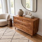 Minimalist Solid Wood Dresser With Rounded Drawer Fronts For Bedroom