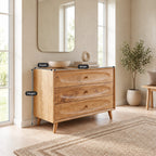 Minimalist Solid Wood Dresser With Rounded Drawer Fronts For Bedroom
