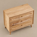 Minimalist Solid Wood Dresser With Rounded Drawer Fronts For Bedroom