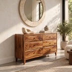 Scandinavian Wide Dresser With Clean Curved Drawer Fronts For Bedroom