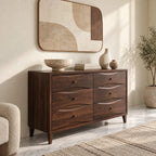 Scandinavian Wide Dresser With Clean Curved Drawer Fronts For Bedroom