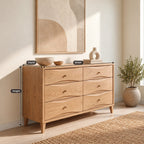 Scandinavian Wide Dresser With Clean Curved Drawer Fronts For Bedroom