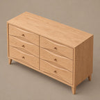 Scandinavian Wide Dresser With Clean Curved Drawer Fronts For Bedroom