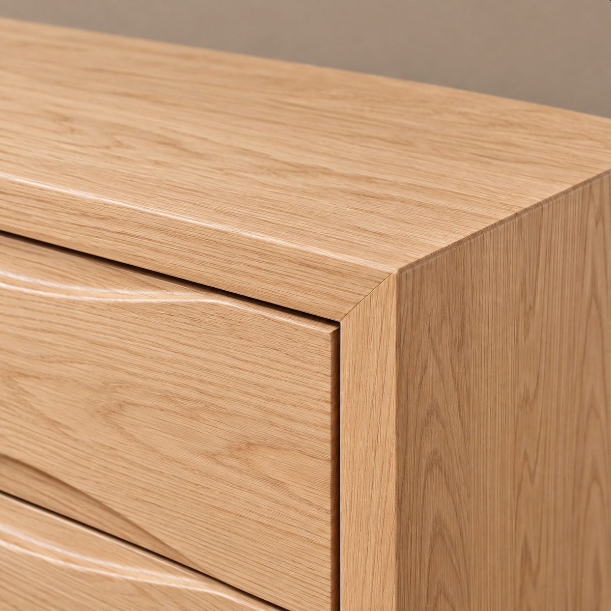 Scandinavian Wide Dresser With Clean Curved Drawer Fronts For Bedroom