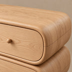 Sculptural Wooden Dresser With Rounded Stacked Drawers For Bedroom