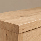 Modern Sculpted Wood Dresser With Geometric Drawer Fronts For Bedroom