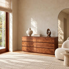 Contemporary Solid Wood Dresser With Six Spacious Drawers For Bedroom