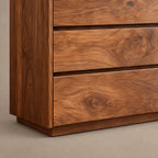 Contemporary Solid Wood Dresser With Six Spacious Drawers For Bedroom