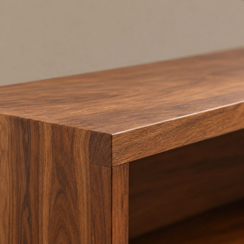 Contemporary Wood Dresser With Open Top Shelf For Bedroom
