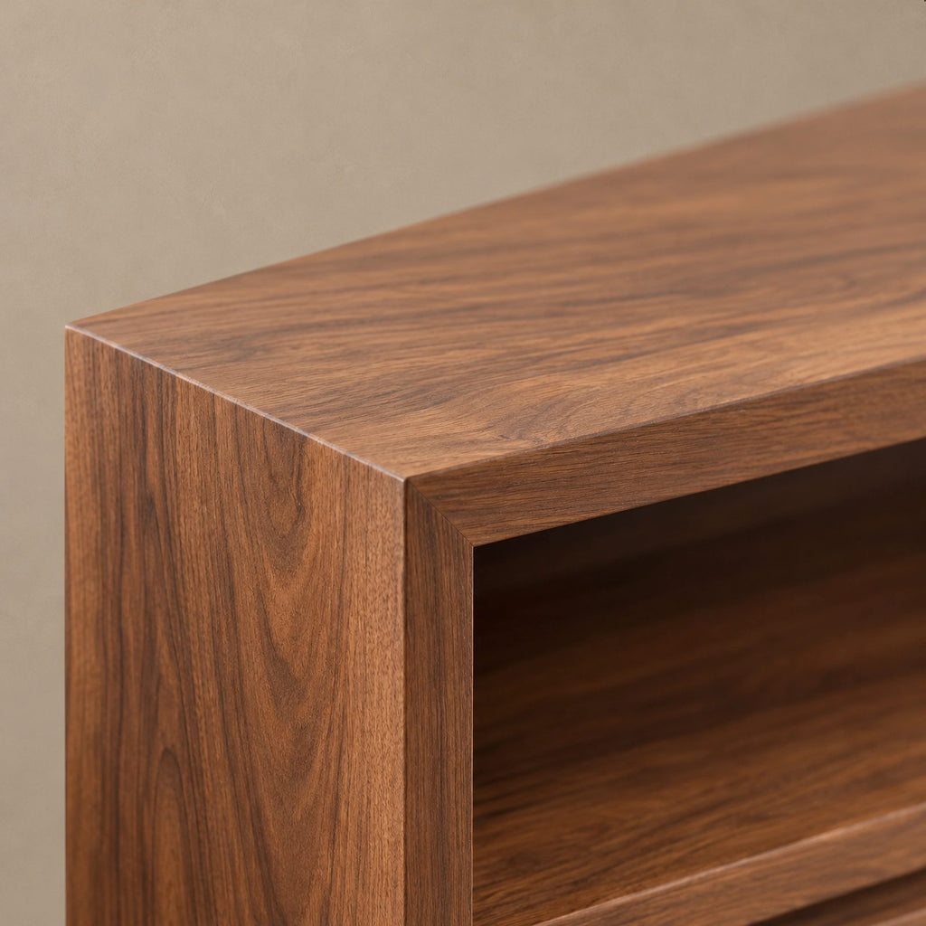 Modern Wood Dresser With Open Shelf And Drawers For Bedroom