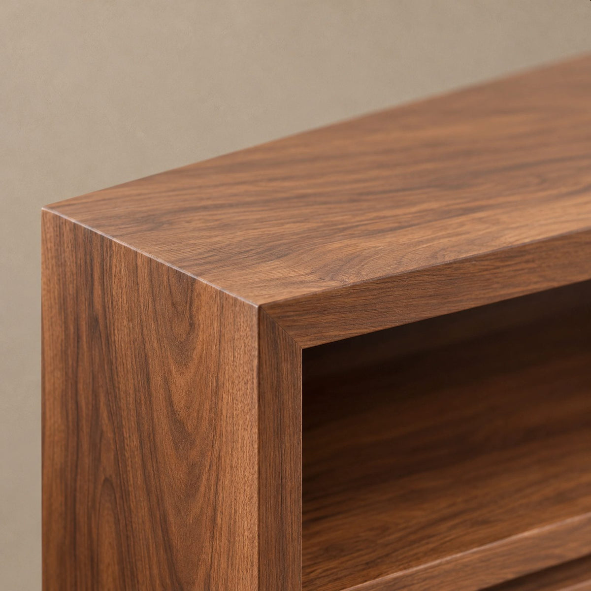 Modern Wood Dresser With Open Shelf And Drawers For Bedroom
