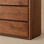 Modern Wood Dresser With Open Shelf And Drawers For Bedroom