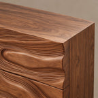 Organic Wave Carved Dresser With Flowing Drawer Fronts For Living Room
