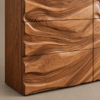 Organic Wave Carved Dresser With Flowing Drawer Fronts For Living Room