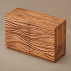 Modern Wave Carved Dresser With Flowing Front For Bedroom