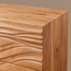 Modern Wave Carved Dresser With Flowing Front For Bedroom