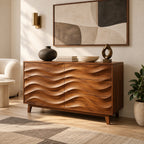 Organic Wave Dresser With Sculpted Drawer Fronts For Bedroom