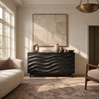 Organic Wave Dresser With Sculpted Drawer Fronts For Bedroom
