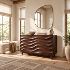 Organic Wave Dresser With Sculpted Drawer Fronts For Bedroom