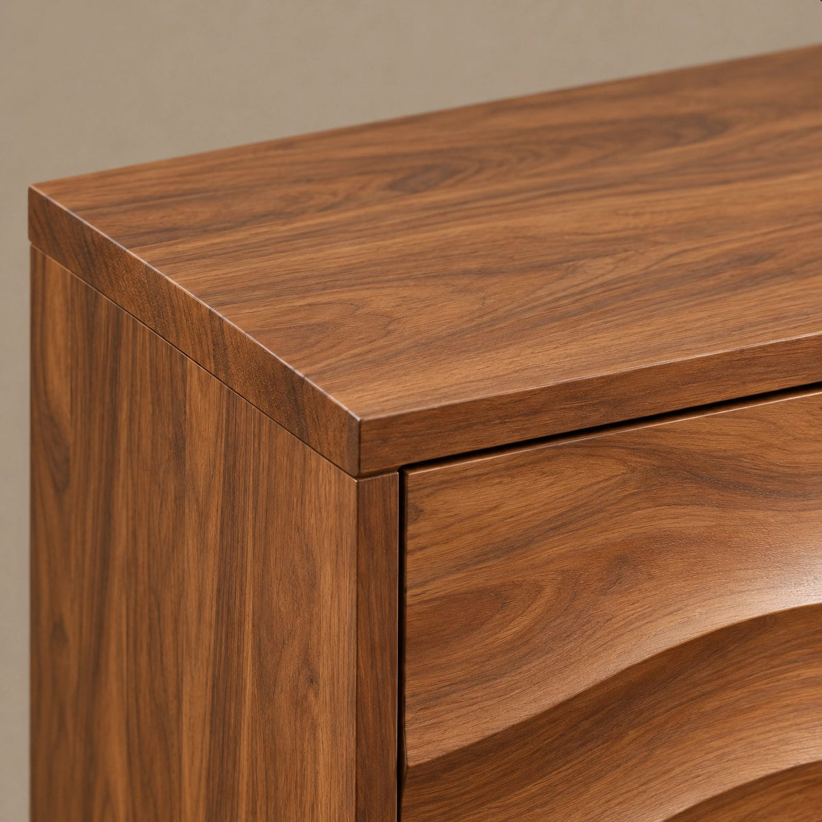 Organic Wave Dresser With Sculpted Drawer Fronts For Bedroom