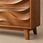 Organic Wave Dresser With Sculpted Drawer Fronts For Bedroom