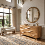 Modern Wave Dresser With Rippled Drawer Panels For Bedroom