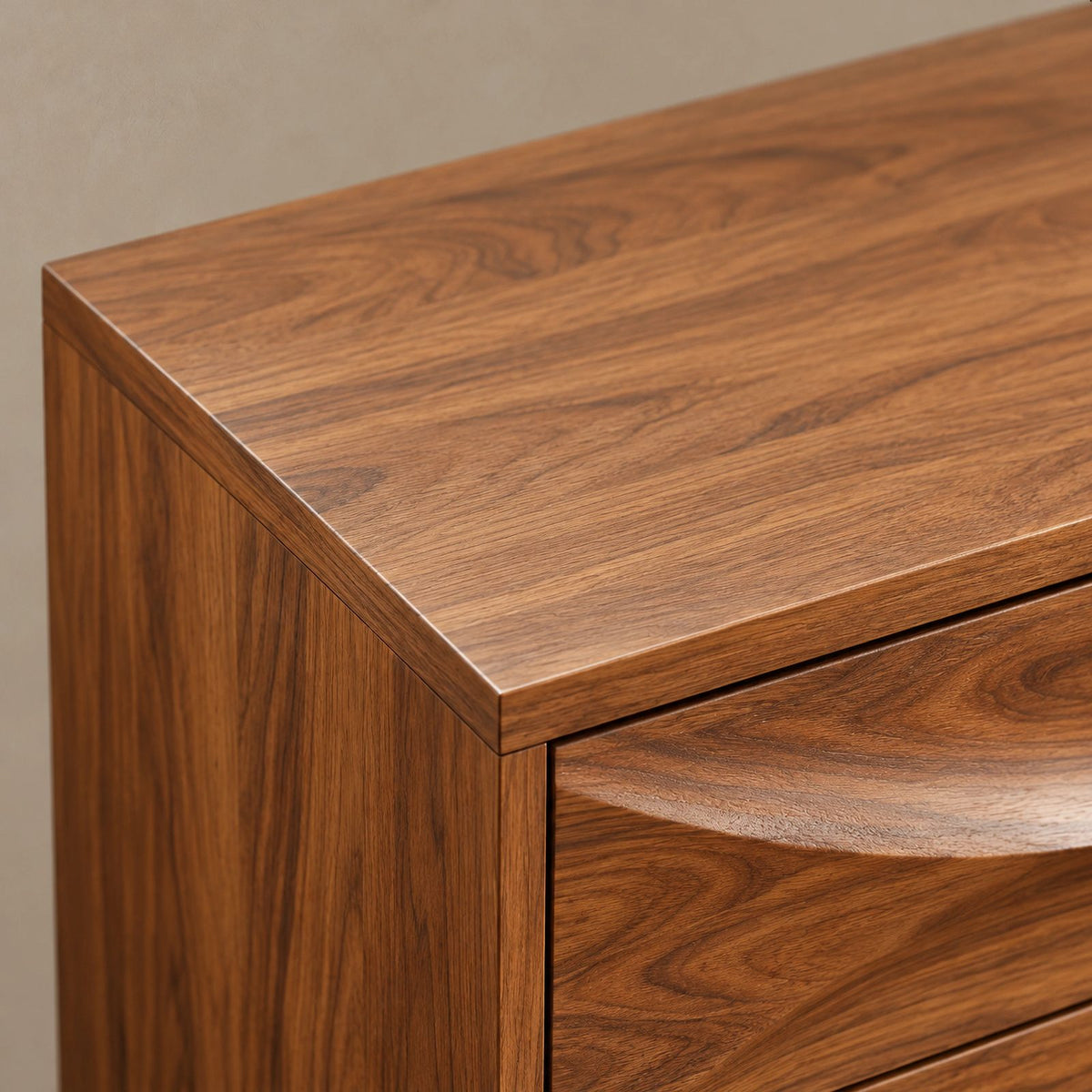 Modern Wave Dresser With Rippled Drawer Panels For Bedroom