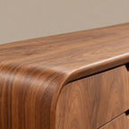 Mid Century Curved Sideboard With Sculptural Legs For Living Room