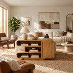 Contemporary Sideboard With Curved Open Shelving For Living Room