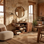 Contemporary Sideboard With Curved Open Shelving For Living Room