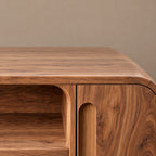 Contemporary Sideboard With Curved Open Shelving For Living Room