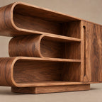 Contemporary Sideboard With Curved Open Shelving For Living Room