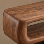 Organic Sculptural Sideboard With Open Shelf And Cabinet For Living Room