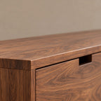 Scandinavian Wooden Sideboard With Center Drawers For Living Room