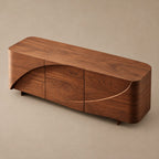 Modern Low Sideboard With Spiral Carved Doors For Entryway