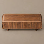 Minimalist Wood Sideboard With Soft Rounded Corners For Dining Room