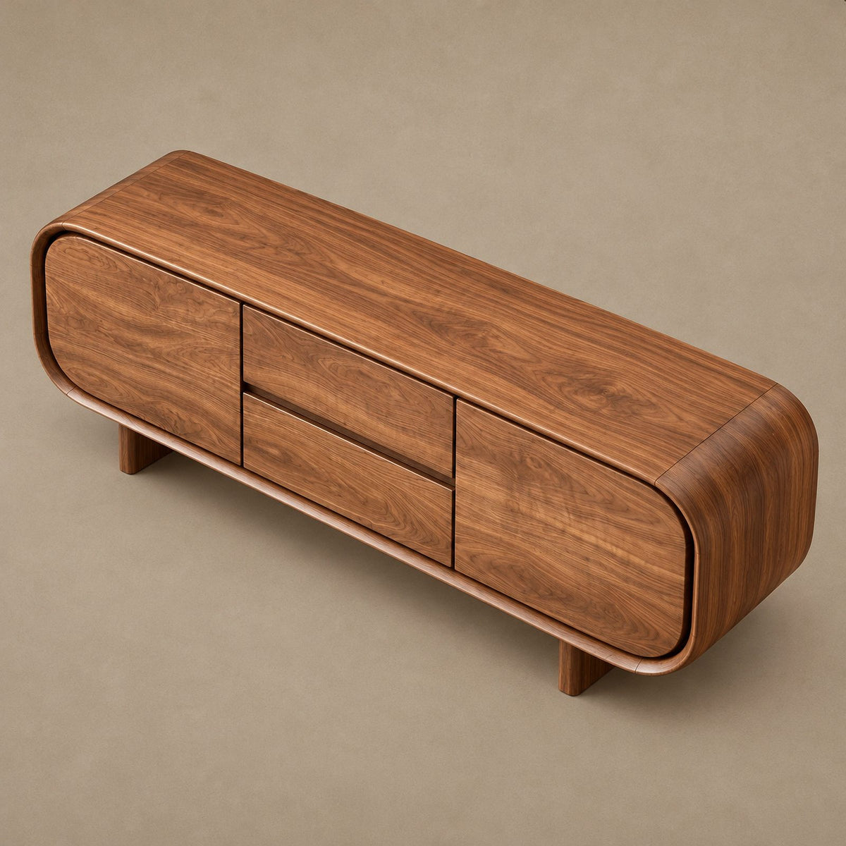 Organic Curved Sideboard With Flowing Silhouette For Family Room