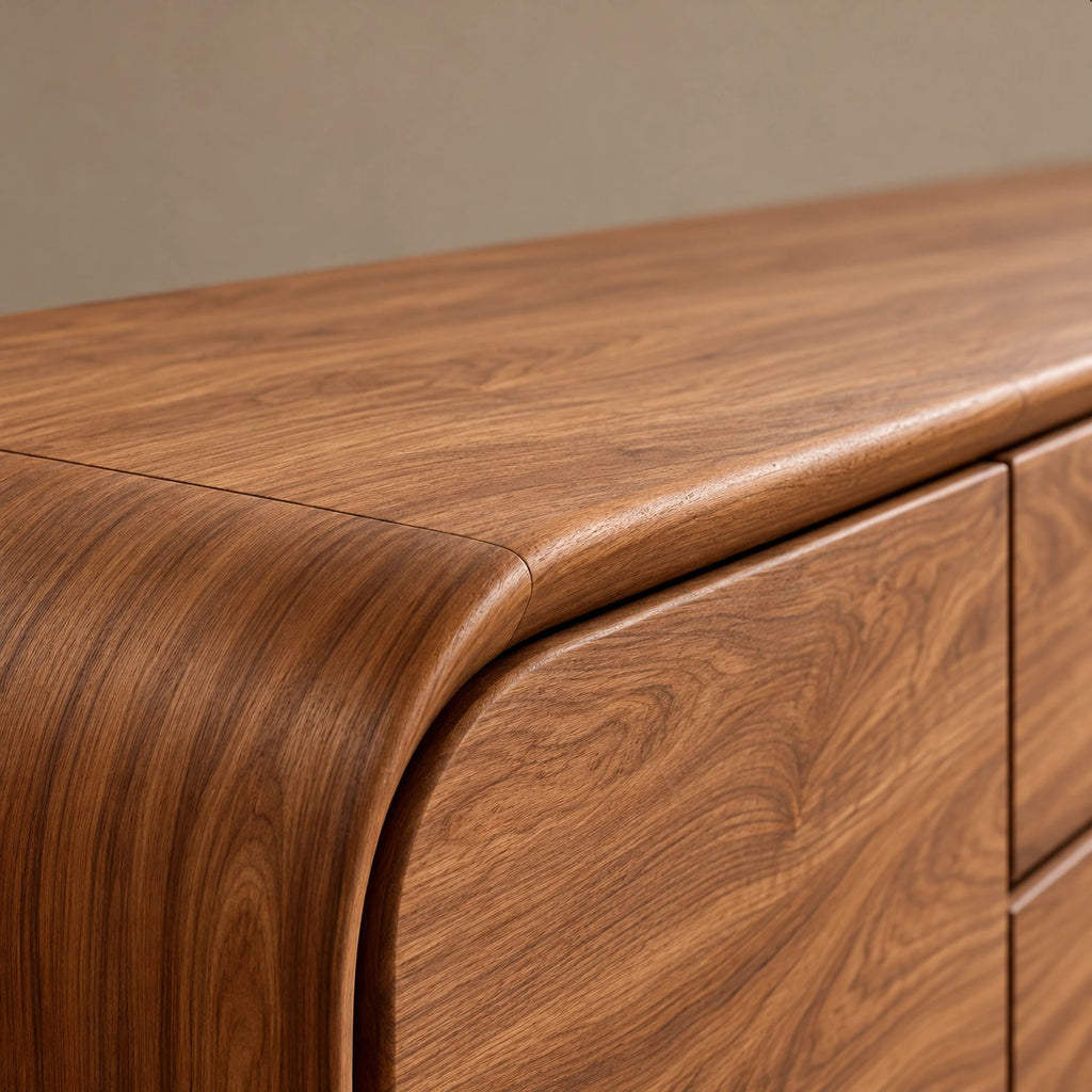 Organic Curved Sideboard With Flowing Silhouette For Family Room