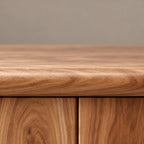 Sculptural Rounded Sideboard With Center Drawers For Living Room