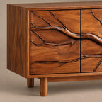 Modern Branch Carved Sideboard With Storage Doors For Dining Area