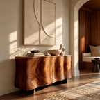 Live Edge Wave Sideboard With Sculptural Curved Front For Foyer