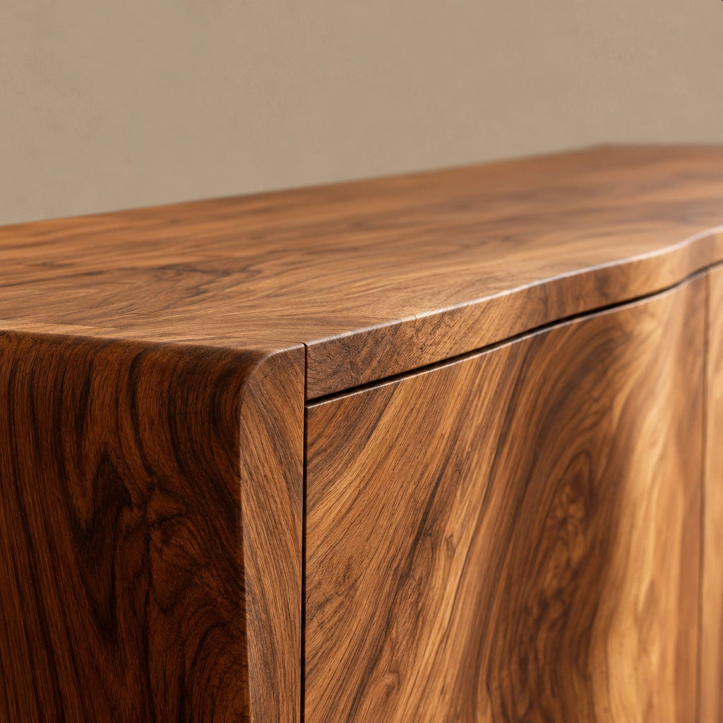 Live Edge Wave Sideboard With Sculptural Curved Front For Foyer