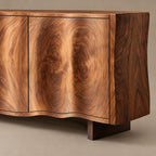 Live Edge Wave Sideboard With Sculptural Curved Front For Foyer